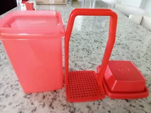 TUPPERWARE Chile Dispenser RED PICK A DELLI CONTAINER GUARDA JALAPENOS 9" tall - Picture 1 of 1