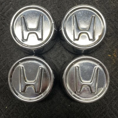 4 Honda Civic CRX OEM Wheel Center Rim Cap Hub Dust Cover 59mm OD H Chrome AP Foto 1 de 4