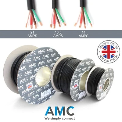 Automotive 4 Core PVC Cable 12v / 24v Thin Wall Wire Red Brown Green White - Image 1 of 4