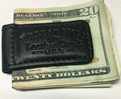 Magnetic Money Clip Amish Handmade In USA Of Genuine Bridle Leather Heavy Duty - Image 1 of 4