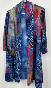 Pyramid Collection Boho Colorful Open Front Cardigan Top Sz Small NWOT - Picture 1 of 5