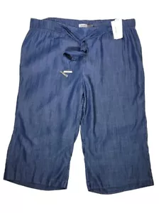 Neu mit Etikett Calvin Klein blaue Tencel kurze Damenhose Größe 2X Plus - Bild 1 von 6