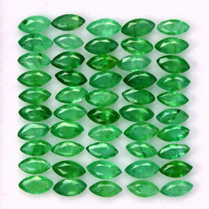 Natural Emerald 2X4 MM Marquise Cut Green Loose Faceted Brazilian Gemstone Lot