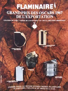 PUBLICITÉ DE PRESSE 1968 BRIQUETS FLAMINAIRE AUTOMATIQUE COMMODORE MANOIR SILEX - Picture 1 of 1