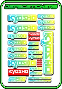 KYOSHO RC RACING STICKER SHEET A5 MINI Z BUGGY CAR NITRO ELEC DRONE BLUE YELL W - Picture 1 of 9