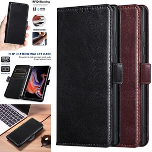 For Samsung Galaxy Note 9 Leather Card Pocket Wallet Protective Phone Case Cover - Picture 1 of 24