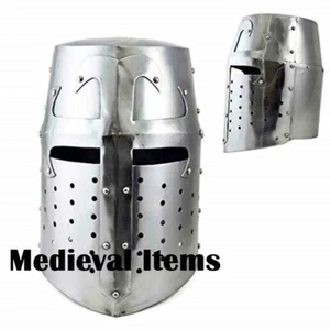 Medieval Helmet Battle Ready Knights Templar Armor Crusader LARP Helm SCA - Picture 1 of 2
