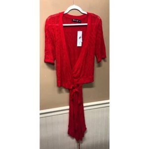 7th Avenue Design Studio New York & Company Women Red Cardigan M NWT - Picture 1 of 4