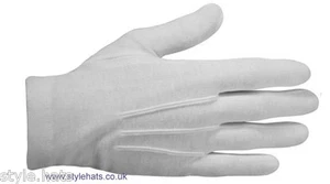 Guantes de vestir blancos ceremoniales desfile servicios masónicos guantes ganga - Imagen 1 de 3