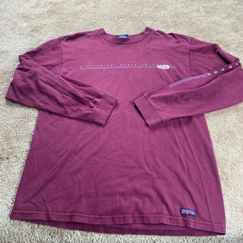 Mississippi State Shirt Medium Maroon Long Sleeve Football Mens 4081* Cover
