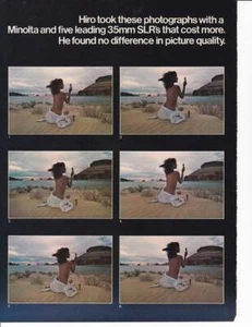 1977 Minolta SRT-201 Camera 2 pg Print-Ad/ Nude Woman in Desert/ Hiro - Picture 1 of 1