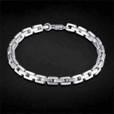 PT950 Pure Platinum 950 Men Women Rolo Cable Chain Link Bracelet 6.3-8.7inch - Image 1 of 4