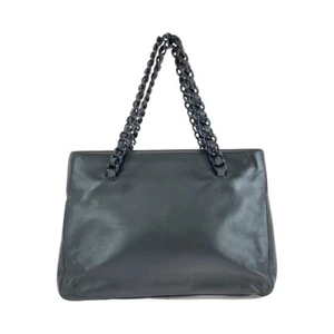 PRADA Plastic Chain Tote Bag handbag Black SilverHardware leather/plastic - Picture 1 of 9