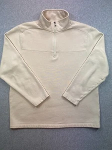 St.Johns Bay Pullover Womens Medium Beige 1/4 Zip Cotton Soft Casual Cozy Relax - Picture 1 of 8