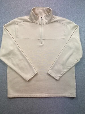 St.Johns Bay Pullover Womens Medium Beige 1/4 Zip Cotton Soft Casual Cozy Relax - Image 1 of 4