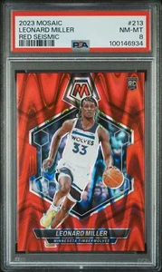 Leonard Miller 2023-24 Panini Mosaic #213 Red Seismic /299 Rookie PSA 8 - Picture 1 of 2
