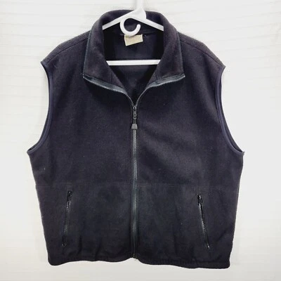 Vtg Timberline Colorado Men's Full Zip Fleece Vest XL X-Large Black Made in USA  - Image 1 of 4