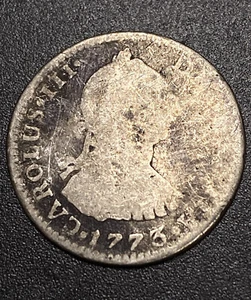 Moneda de Plata México 1773 Molida 1 Tipo Real Escaso Dinero Extranjero Colonial de Estados Unidos $ - Imagen 1 de 9