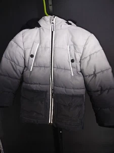 Member s Mark Hooded Puffer Jacket Black Gray Ombre Boys Sz 5 - Picture 1 of 7