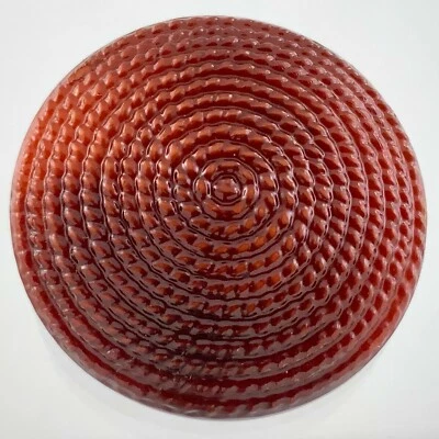 Vintage Molded Plastic Brown Color Garment Button .9in Geometric Pattern 180B - Image 1 of 4