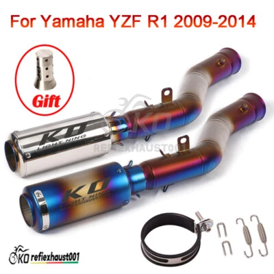 Tubo de eslabón medio silenciador punta de escape antideslizante para motocicleta Yamaha YZF-R1 2009-2014 Foto 1 de 4
