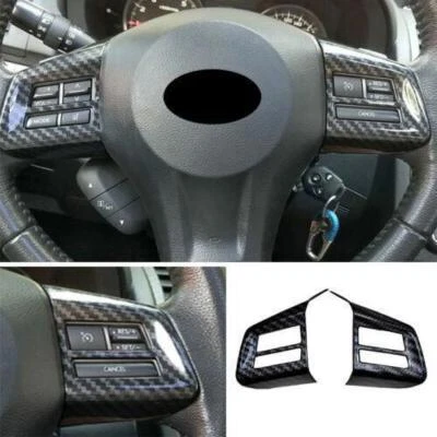 Cubierta de interruptor de volante ABS de fibra de carbono para Subaru XV Crosstrek 12-14 Foto 1 de 4