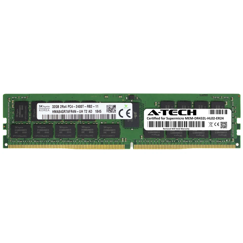 32GB PC4-19200R REG Supermicro MEM-DR432L-HL02-ER24 Equivalent Server Memory RAM - Image 1 of 2