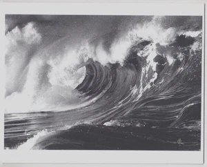  20 FOOT WAIMEA WAVE ORIGINAL HAND PRINTED BY PHOTOGRAPHER ON 8X10 MATT  - Picture 1 of 1
