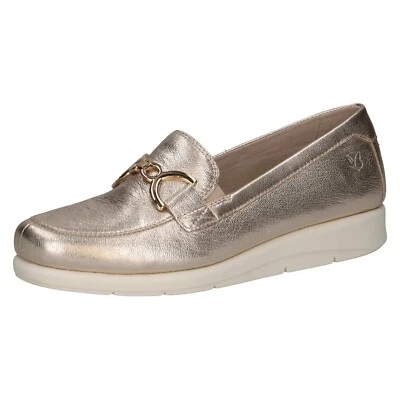 Mocassini Donna in Pelle Oro Zeppa Bassa Antiscivolo CAPRICE Foto 1 de 4