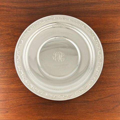 GORHAM AMERICAN STERLING SILVER SANDWICH TRAY #1123 STRASBOURG MONOGRAM DFC Cover