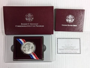 1998 Robert F. Kennedy Proof Silver Commemorative Dollar In OGP + COA - Picture 1 of 3