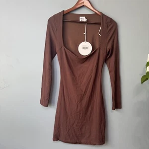 Mini robe marron princesse Polly Nolan. Dos découpé manches longues. Neuf avec étiquette. Taille 8 - Photo 1/14