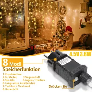 LED Lichterkette Transformator Netzteil Adapter Treiber IP44 4.5V 3.6W 8-Modus ` - Bild 1 von 22