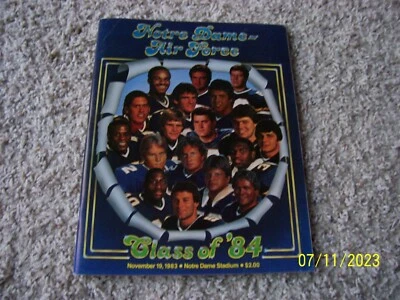 November 19, 1983 Air Force @ Notre Dame NCAA Football Program Seniors Cover - Image 1 of 4
