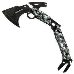 Hunt-Down 13" Hunting Survival Axe With Sheath - Skulls Pattern Handle - Picture 1 of 3