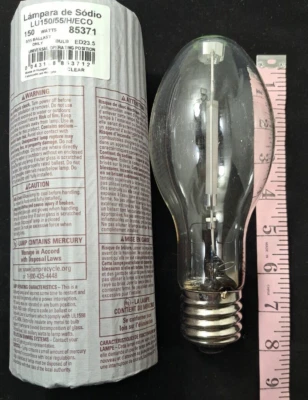 New GE 85371 LU150/55/H/ECO ED23.5 Clear High Pressure Sodium Bulb 150 Watts - Image 1 of 3