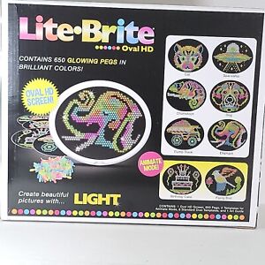 Lite Brite OVAL HD Animated 650 Color Pegs 3 Color Change Templates Create Toy