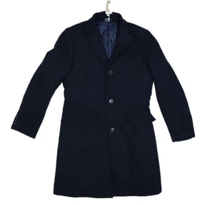 J Crew Everyday Topcoat PrimaLoft Jacket Wool Blend Black Mens Coat US Size 38 - Picture 1 of 11