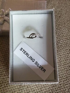Anillo infinito de plata de ley con circonitas cúbicas talla 6,5 - Imagen 1 de 8