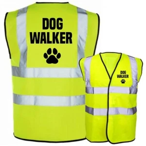 Dog Walker Adult Hi-vis Vest Waistcoats Safety Vest Workwear Hi Viz Dog Walking - Picture 1 of 18