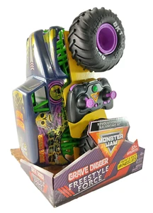 Grave Digger FREESTYLE FORCE Wheelie-Balancing RC Monster Truck Stunt Toy NEW! - Picture 1 of 13