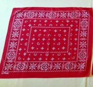 Vintage Bandana 1950s ELEPHANT TRUNK UP Red Workwear Cowboy Western Headscarf 2b - Picture 1 of 5