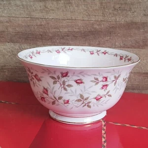 Precioso tazón de azúcar abierto toscano ""Charmaine"" hueso esmaltado rosa suave China Inglaterra - Imagen 1 de 10