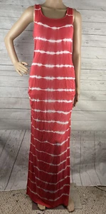 Nuevo con etiquetas Maxi Vestido Isabel Maternidad Pequeño Rosa Tie Dye Blanco Rayas Sin Mangas Cómodo - Imagen 1 de 12