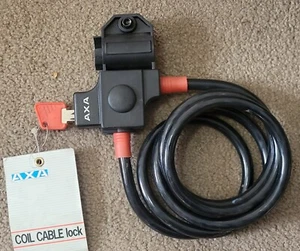 NEW AXA bike bicycle Cable Lock with Key 5 foot cable with mount - Picture 1 of 5