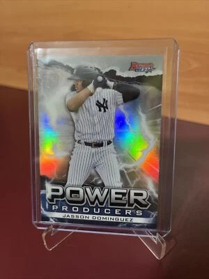 JASSON DOMINGUEZ 2020 BOWMAN BEST POWER PRODUCERS SILVER REFRACTOR YANKEES - Image 1 of 4