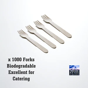HORQUILLAS DE MADERA DESECHABLES A GRANEL 1000 CATERING ECOLÓGICO | HYT - Imagen 1 de 3