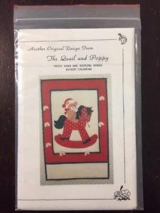 Vintage 80s Teddy Bear Rocking Horse Advent Calendar Sewing Pattern Christmas - Picture 1 of 4