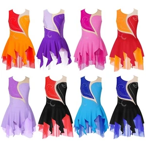 Niños Niñas Leotardo Vestido de Baile Vestidos de Gimnasia Rendimiento Ropa de Baile Lírico - Imagen 1 de 55