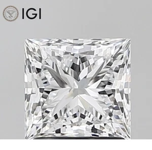 IGI Certified Lab Grown CVD Diamond PRINCESS Cut 2.01 Ct E Color VS1 Clarity - Picture 1 of 14